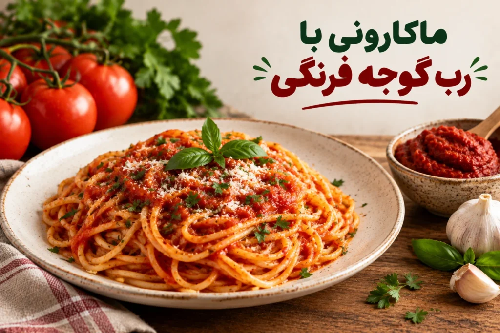 طرز تهیه ماکارونی ساده با رب گوجه کامروز 2 طرز تهیه ماکارونی ساده با رب