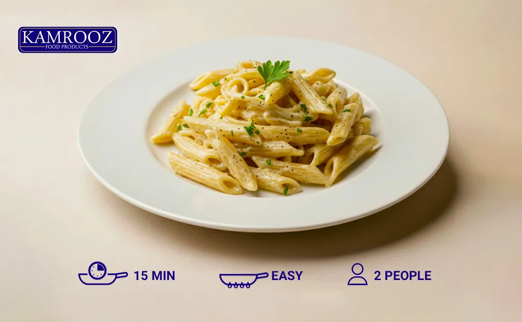 پاستا آلفردو بدون مرغ فوری